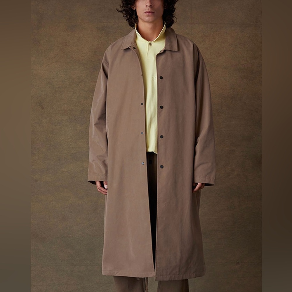 Fear of God Essentials Wood Long Coat Trench NWT size Small